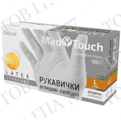 Рукавички латексні, опудрені MedTouch, M, L, 100 шт 50 пар