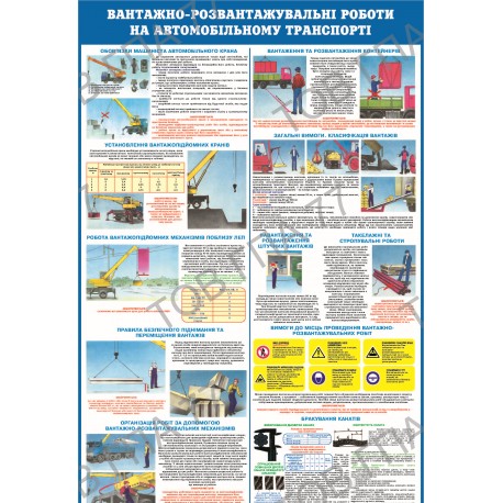 Плакат Вантажно-розвантажувальні роботи на автомобільному транспорті