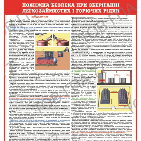 Плакат Пожежна безпека при зберіганні легкозаймистих і горючих рідин