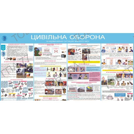 Плакат Цивільна оборона в надзвичайних ситуаціях мирного часу