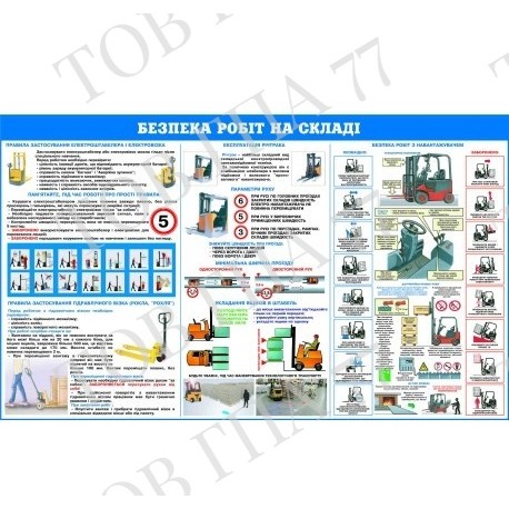 Стенд пластик Безпека робіт на складі